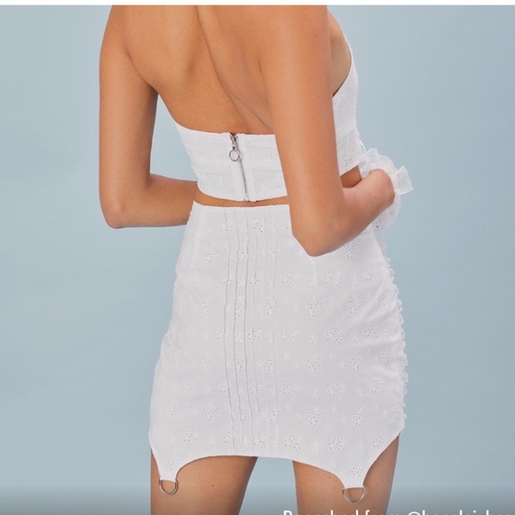 For Love and Lemons Rare Davenport Full Crop Top Skirt Set NWOT - Picture 6 of 6